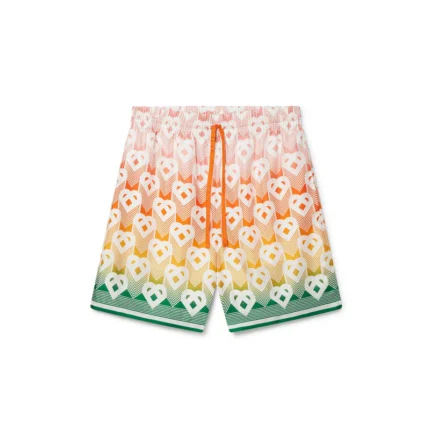 Gradient Heart Monogram Silk Shorts