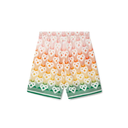 Gradient Heart Monogram Silk Shorts