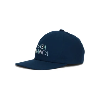 Navy Twill Stacked Logo Cap